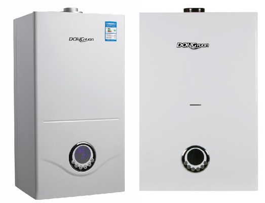 Energieeinsparende Gasboiler mit weißer Wand